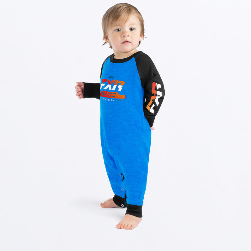 InfantRaceDiv_Onesie_Y_BlueHeatherBlack_241537-_4110_Front